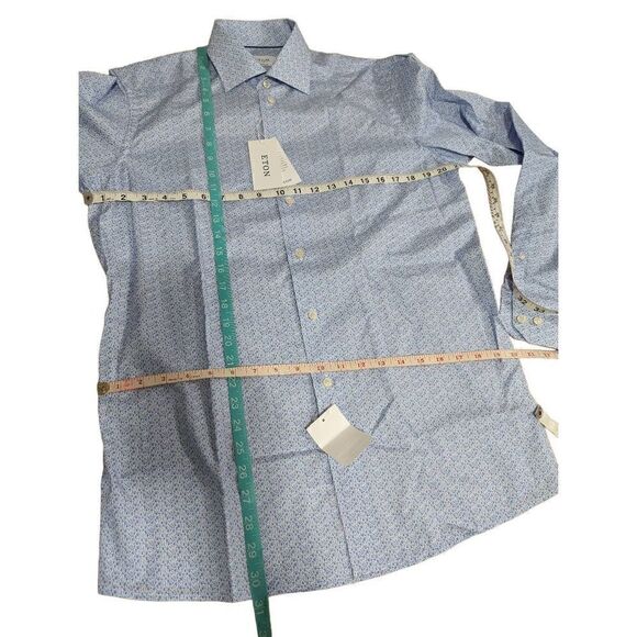 ETON Blue Button Down Print Shirt Size Medium NEW - Picture 9 of 9